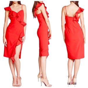 Bardot fire red cocktail dress